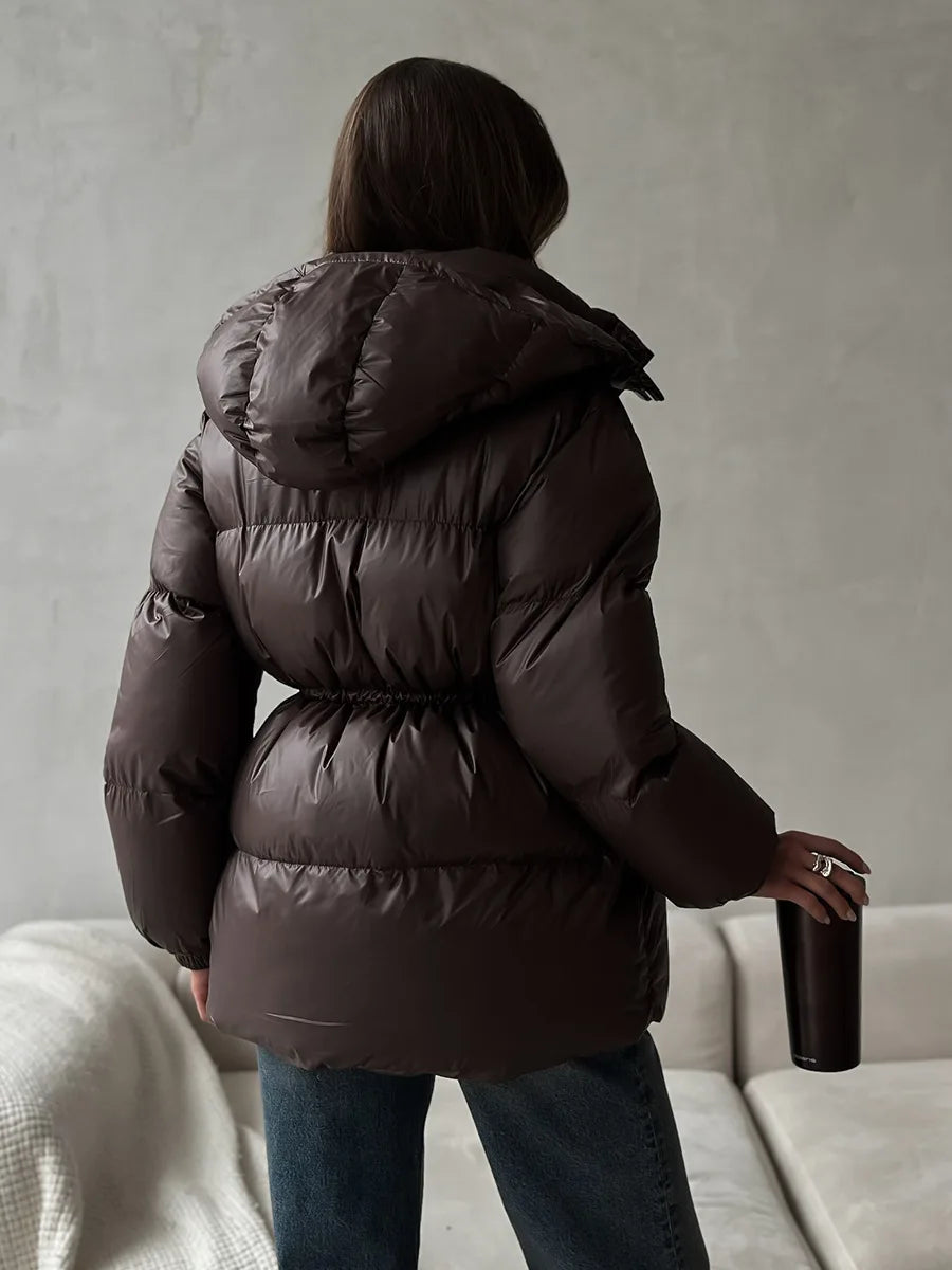 2025 New Fashion Warm Padded Jacket Women Winter Parkas Long Sleeve Hooded Bread Cotton Clothes Female Thick Jacket Outerwear