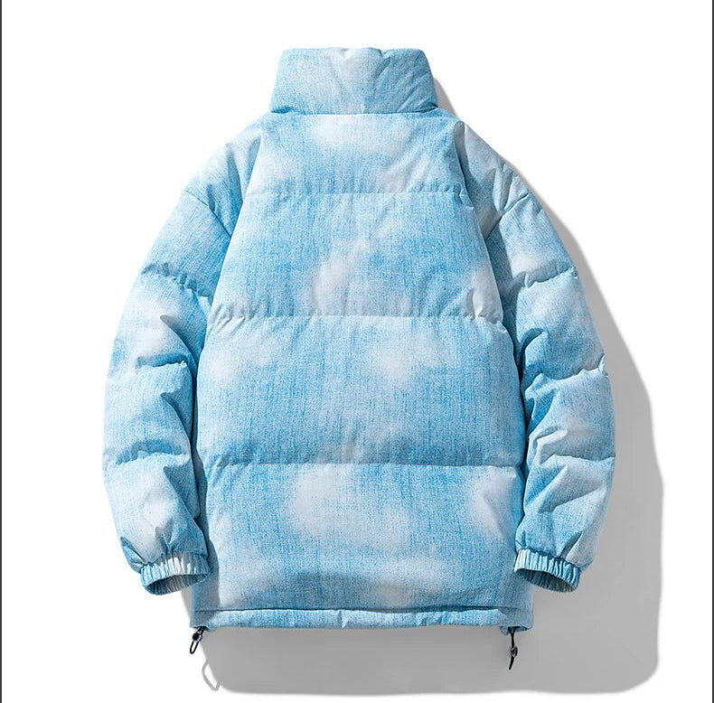 COMXZ Gradient Padded Jacket – Trendy Stand Collar Winter Coat for Men & Women