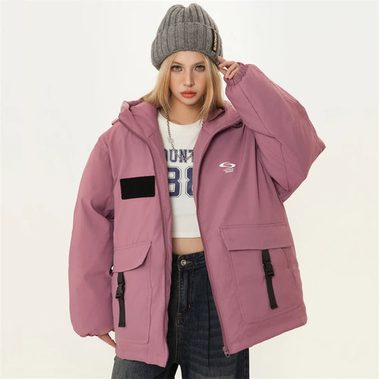 Down Jacket with Hood Winter Puffer Coats Woman Outerwear Women's Lightweight Padded Jackets Warm Parkas