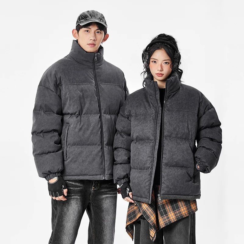 Warm Unisex Stand Collar Jacket Coats Outdoor Parka Cotton-Padded couple Pure Cotton loose High Quality brand winter clothing