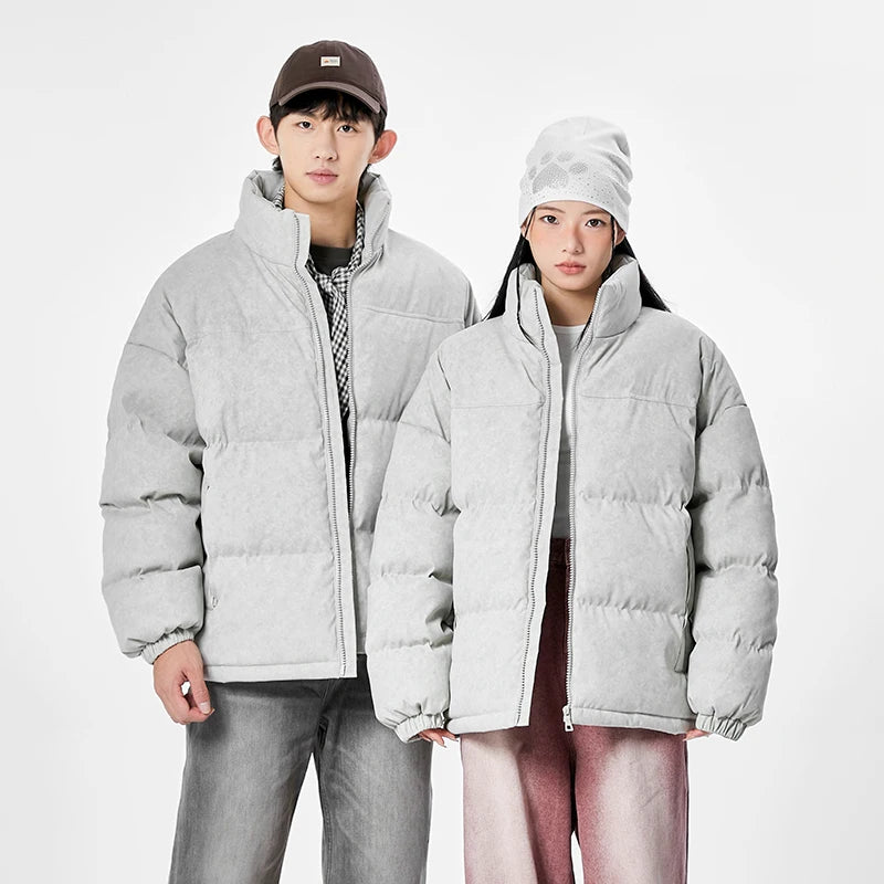 Warm Unisex Stand Collar Jacket Coats Outdoor Parka Cotton-Padded couple Pure Cotton loose High Quality brand winter clothing
