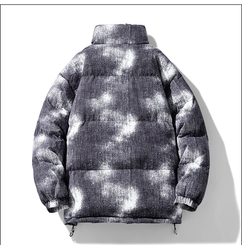 COMXZ Gradient Padded Jacket – Trendy Stand Collar Winter Coat for Men & Women