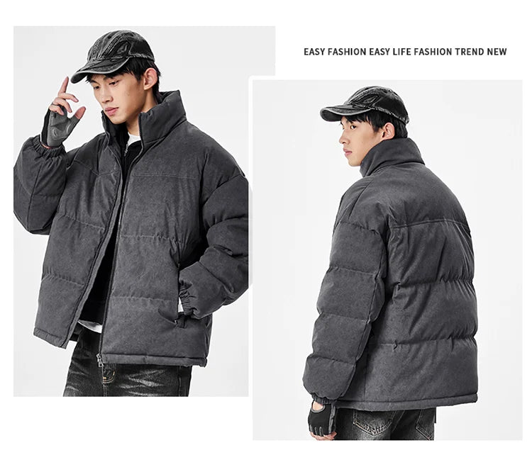 Warm Unisex Stand Collar Jacket Coats Outdoor Parka Cotton-Padded couple Pure Cotton loose High Quality brand winter clothing