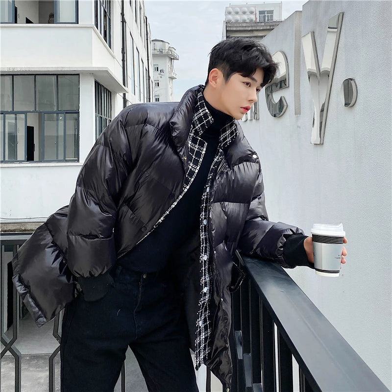 Male Handsome Down Jacket – Chic Two-Piece Winter Coat for Men