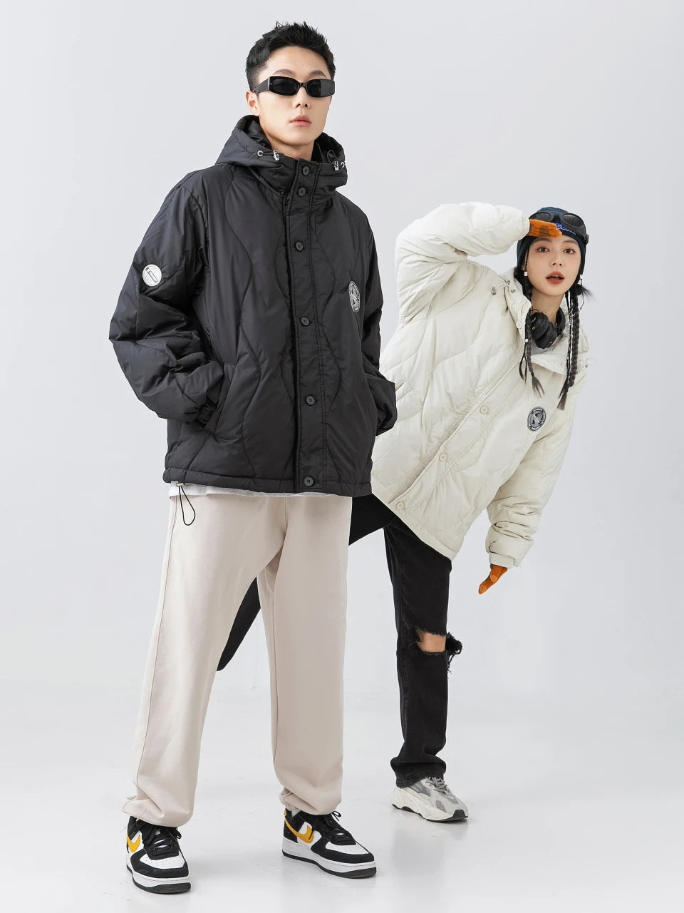 Down Jackets Unisex Winter Casual Jacket Coat Windproof Oversized Hip Hop Streetwear Black Waterproof Jackets