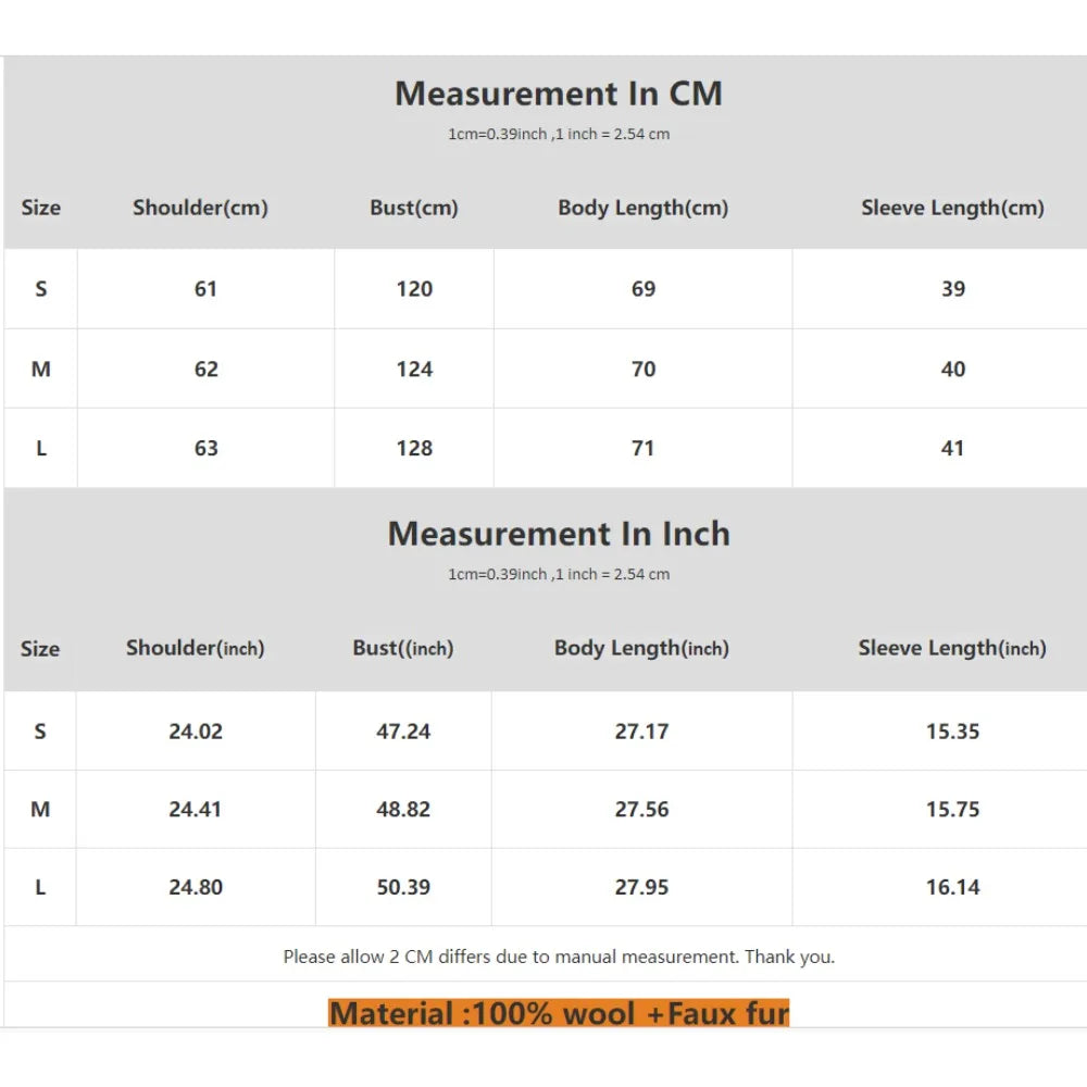 Wool Coat Faux Fur Women Overcoat Fake Fox Fur Patchwork Woolen Coat Fur Eco-friendly Lady Wool Jacket Artificial Autumn Spring