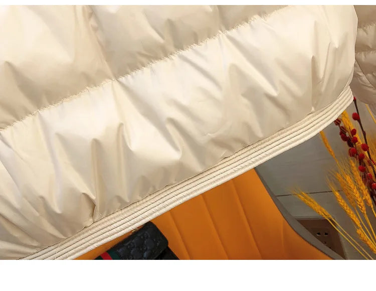 Winter Lightweight Fur Collar Short Down Jacket – Women