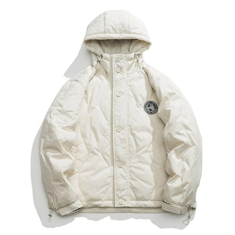 Down Jackets Unisex Winter Casual Jacket Coat Windproof Oversized Hip Hop Streetwear Black Waterproof Jackets