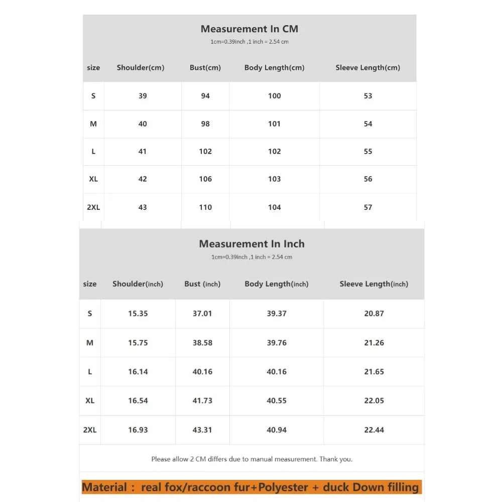 Reality Raccoon Fur Coat – New Winter Over The Knee Puffer Jacket for Women