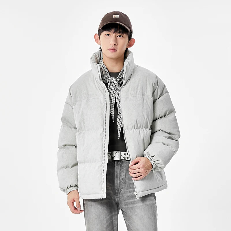 Warm Unisex Stand Collar Jacket Coats Outdoor Parka Cotton-Padded couple Pure Cotton loose High Quality brand winter clothing