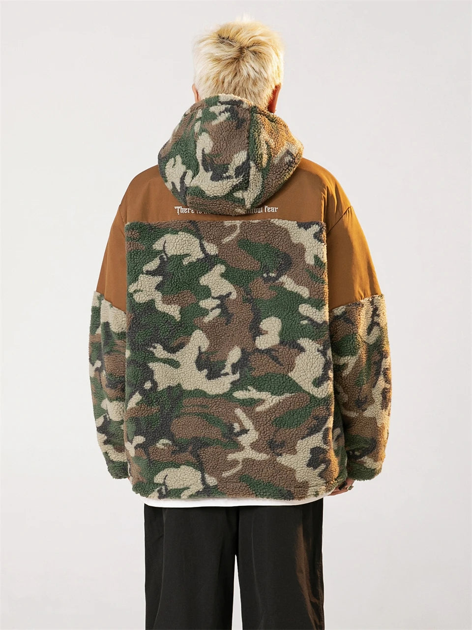 Hooded Plush Down Unisex Jacket Camouflage Hoodie Winter Faux Fur Coat Luxury Trench Coats Winter Short Parkas