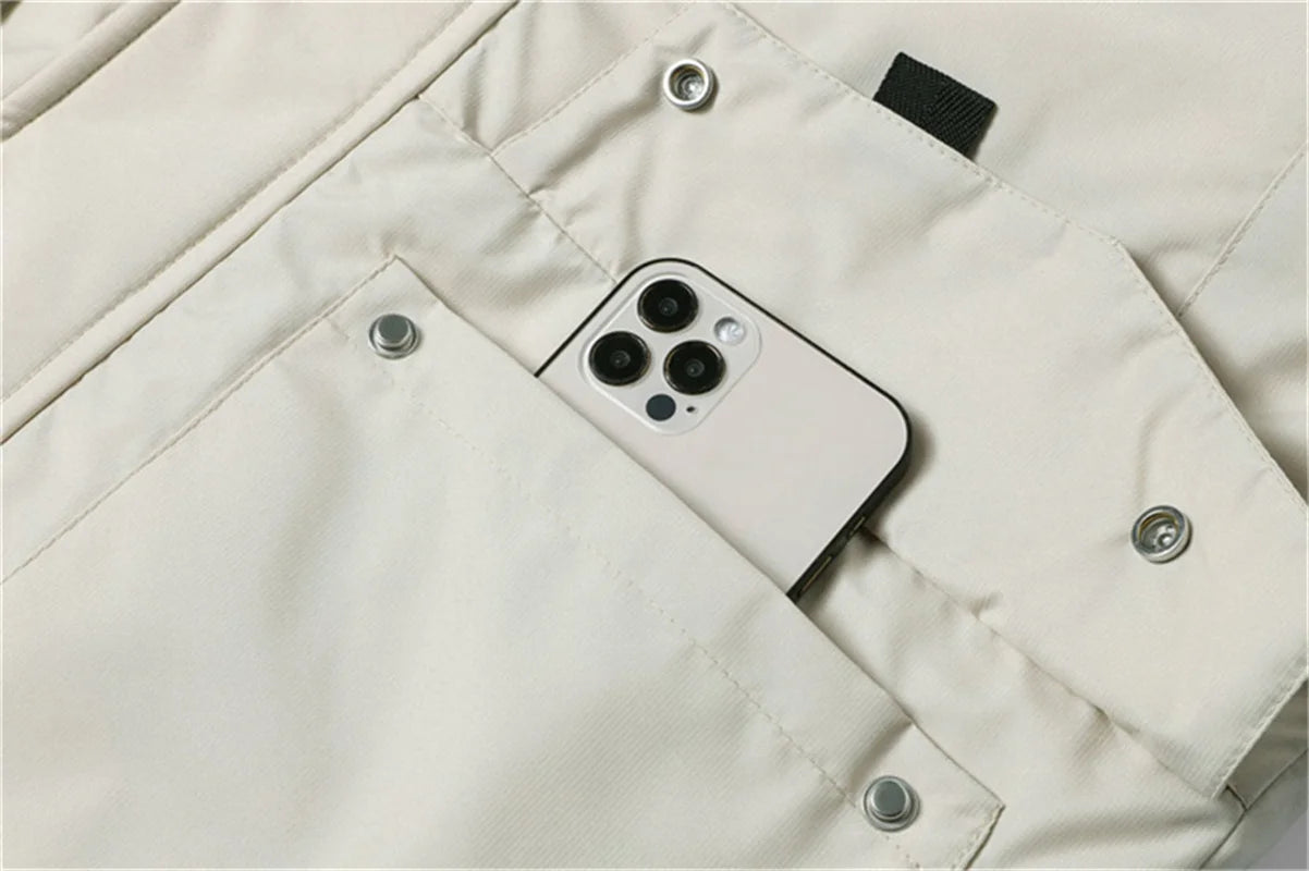 New Winter Men’s Hooded Down Jacket with Fur Collar