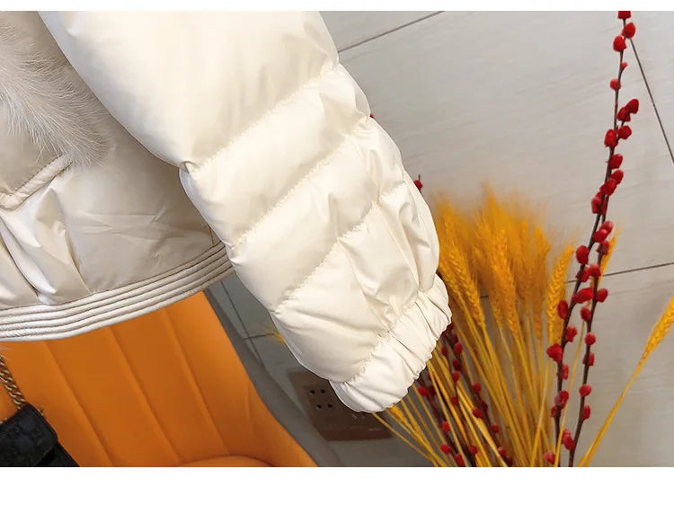 Winter Lightweight Fur Collar Short Down Jacket – Women