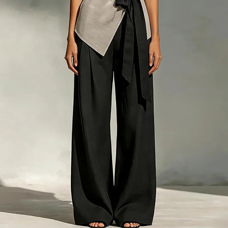 Elegant Contrast Bowknot 2-Piece Set