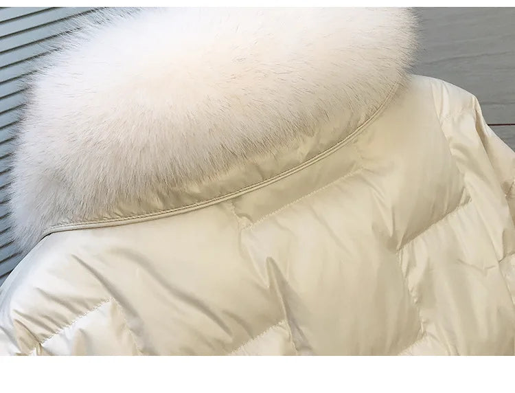 Winter Lightweight Fur Collar Short Down Jacket – Women