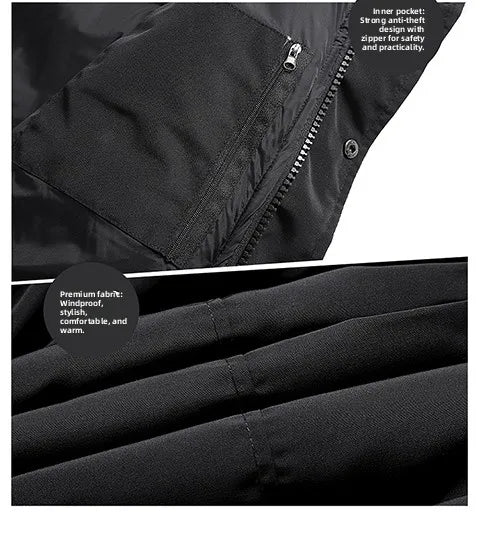 Men’s Down Cotton Jacket – Mid-Length Winter Coat