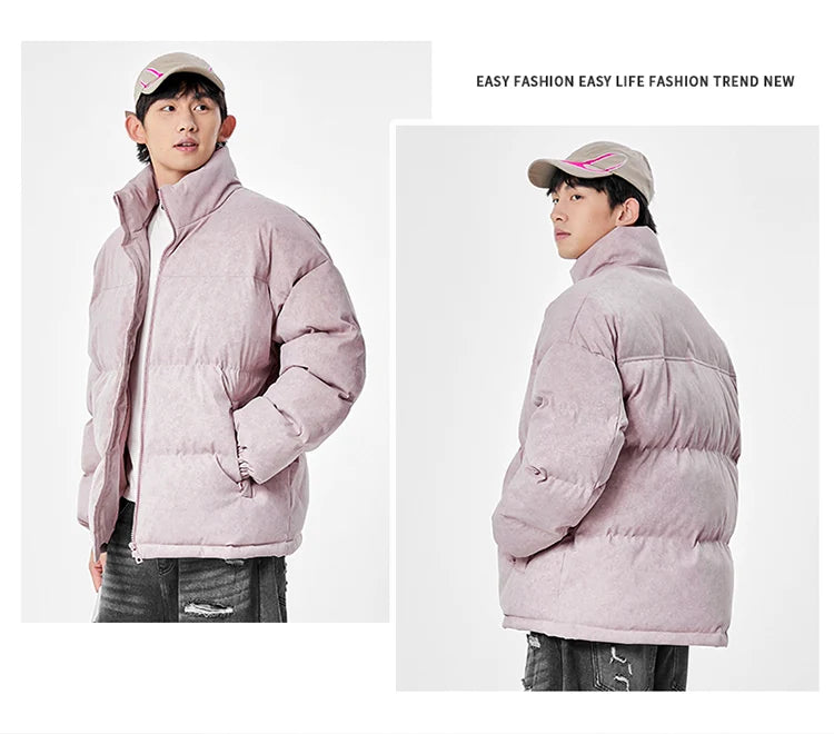 Warm Unisex Stand Collar Jacket Coats Outdoor Parka Cotton-Padded couple Pure Cotton loose High Quality brand winter clothing